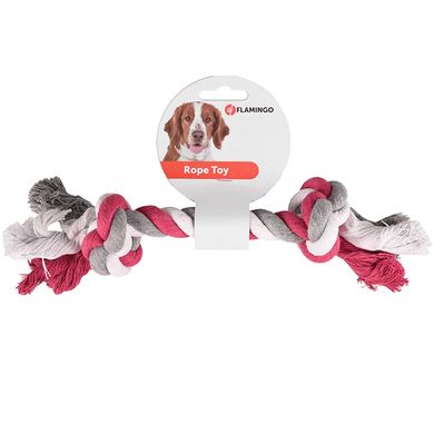 Flamingo Cotton Bone 2 Knots ФЛАМІНГО МОТУЗЯНА КІСТКА 2 вузли іграшка для собак (XXL ( 0.66кг ))