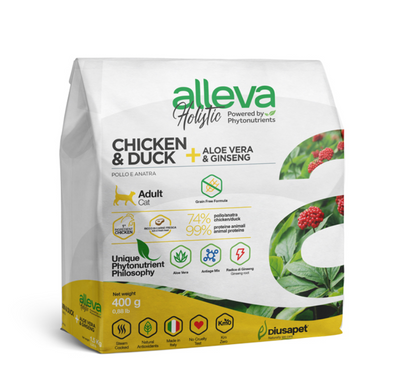 Alleva Holistic Cat Adult Chicken & Duck - Сухой корм для взрослых кошек с курицей и уткой, 400 г
