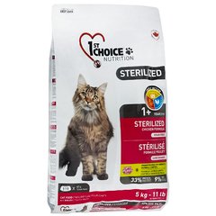 1st Choice Sterilized Chicken - Сухий корм для стерилізованих дорослих котів з куркою, 5 кг