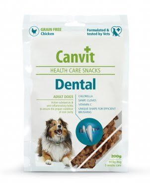 Canvit Dental напіввологі ласощі з куркою для дорослих і старіючих собак, 200 г