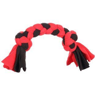 Flamingo Womas Fleece Bone With Rope ФЛАМІНГО ВОМАШ МОТУЗЯНА КІСТКА З ВУЗЛАМИ іграшка для собак (Червоний з чорним ( M ))
