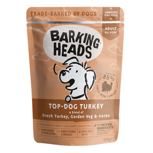 Влажный корм для взрослых собак Barking Heads Top Dog TURKEY с индейкой, 300 г