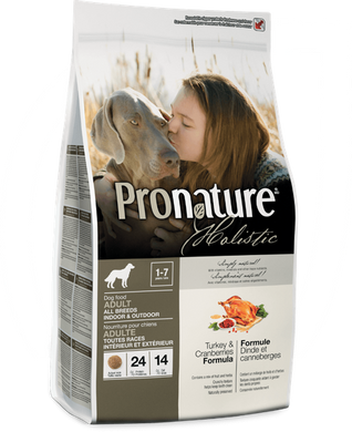Pronature Holistic Dog Turkey & Cranberries (24/14)-Сухой корм для собак всех пород с индейкой и клюквой