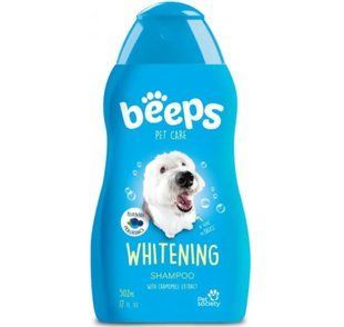 Beeps Care Whitening Shampoo - Отбеливающий шампунь для собак и кошек с экстрактом ромашки и ароматом черники, 502 мл