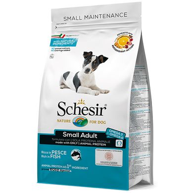 Schesir Dog Small Adult Fish - Сухий монопротеїновий корм для собак малих порід, риба, 800 г