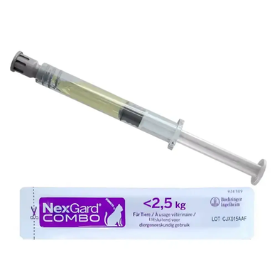 NexGard Combo НЕКСГАРД КОМБО капли от блох, клещей, гельминтов для котов весом 0.8-2.5 кг (1 аппликатор)