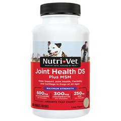 Nutri-Vet Joint Health DS Plus MSM Maximum Strength НУТРІ-ВЕТ ЗДОРОВ`Я СУСТАВІВ МАКСИМУМ жувальні таблетки з глюкозаміном, хондроїтином, МСМ, марганцем для собак (60 табл.)