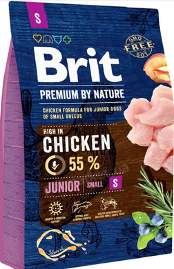 Brit Premium Dog Junior S - Сухой корм для щенков мелких пород, 3 кг