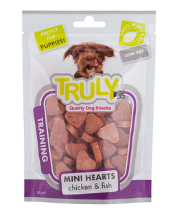 Truly Mini hearts chicken fish - Ласощі для собак дрібних порід з куркою та рибою, 90 г