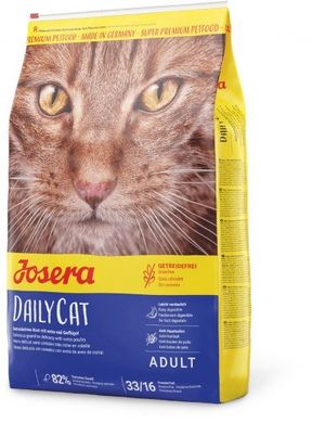 Josera DailyCat - Беззерновой сухой корм для кошек с чувствительным пищеварением с птицей и бататом