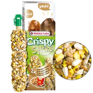 Versele-Laga Crispy Sticks Popcorn & Nuts - Лакомство для крыс, мышей, 110 г