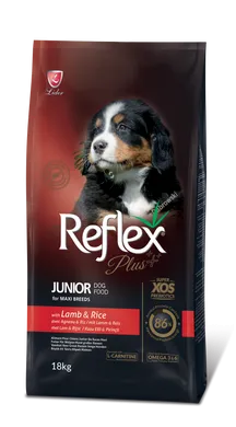 Сухой корм для щенков крупных пород Reflex Plus Junior Large LAMB & RICE с ягненком и рисом, 18 кг