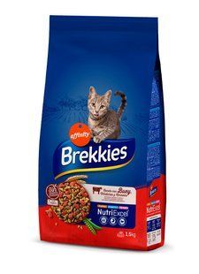 Brekkies Cat Beef - Сухий корм для дорослих котів з яловичиною, 1,5 кг