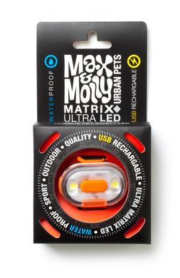 Світлодіодний ліхтарик для собак на нашийник Max & Molly Matrix Ultra LED Safety/Hanging Pack, помаранчевий (підвісний)