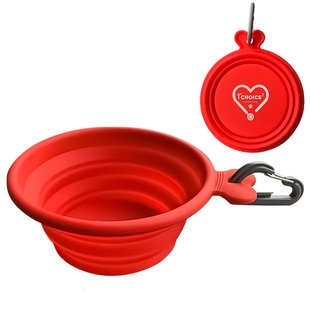 1st Choice Collapsible Silicone Pet Bowl ФЕСТ ЧОЙС БРЕНДИРОВАННАЯ СКЛАДНАЯ МИСКА для собак и котов (Червоний ( 0.375 ))