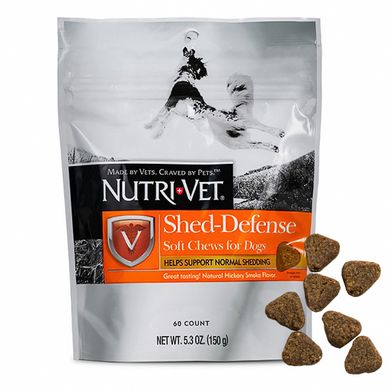 Nutri-Vet Shed-Defense Soft Chews - Нутри-вет Защита шерсти Витамины для шерсти собак, жевательные таблетки, 60 табл.
