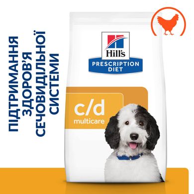 Hill's Prescription Diet Canine c/d Urinary Care Chicken - Сухой корм для собак для лечения мочекаменной болезни, 4 кг