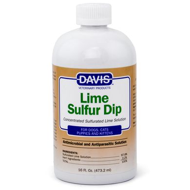 Davis Lime Sulfur Dip - Дэвис Антимикробное и антипаразитарное средство для собак и котов, 473 мл