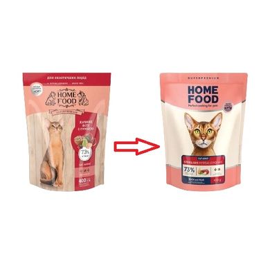 Home Food Cat Grain-free hypoallergenic. Suitable for exotic breeds - Беззерновий гіпоалергенний корм для дорослих стерилізованих та кастрованих котів, з качкою та грушею, 400 г