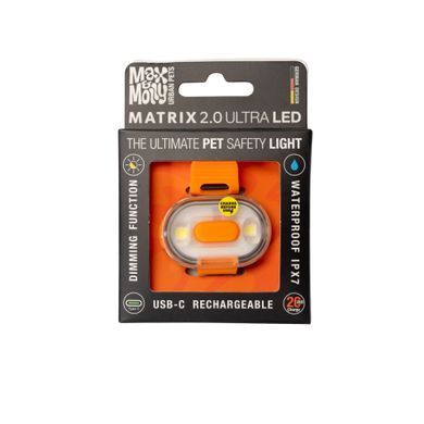Світлодіодний ліхтарик для собак на нашийник Max & Molly Matrix Ultra LED Safety/Hanging Pack, помаранчевий (підвісний)