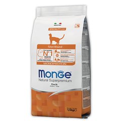 Monge Sterilised Monoprotein Duck - Сухой корм с уткой для стерилизованных кошек 1,5 кг