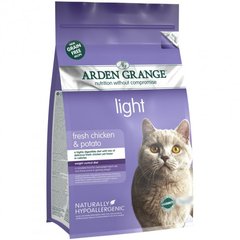 Arden Grange Adult Cat Light - Корм ​​для кошек диетический со свежей курицей и картофелем Беззерновой