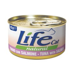 LifeCat консерва для котов тунец с лососем, 85 г