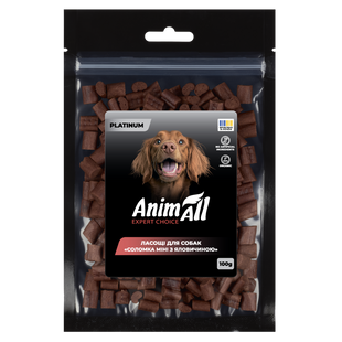 AnimAll Platinum Ласощі для собак Соломка міні з яловичиною, 100 г