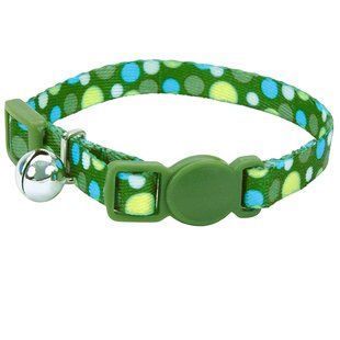 Coastal Li`l Pals Breakaway Kitten Collar - Безопасный ошейник для котят с принтом Зеленая точка, 0,8 см * 15-20 см