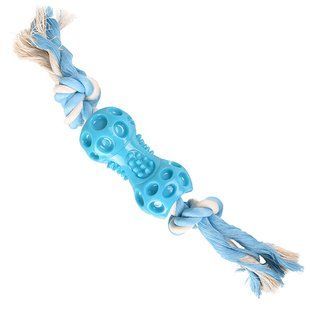 Flamingo Lindo Dumbbell With Rope ФЛАМІНГО ЛІНДО ГАНТЕЛЬ з КАНАТОМ іграшка для собак (Блакитний ( 5х5х34 см))