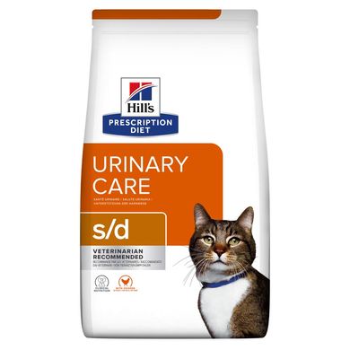 Hill's Prescription Diet Feline s/d - Лечебный корм для кошек для быстрого растворения струвитных камней, 1,5 кг
