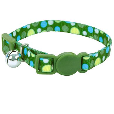 Coastal Li`l Pals Breakaway Kitten Collar - Безпечний нашийник для кошенят з принтом Зелена крапка, 0,8 см * 15-20 см