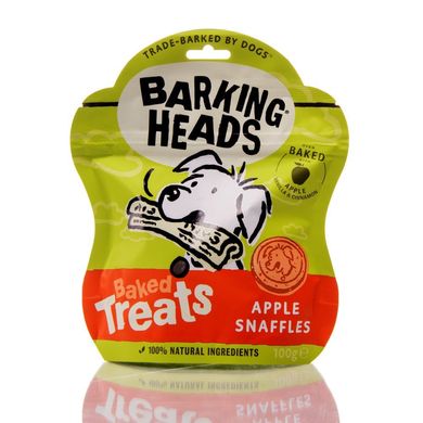 Barking Heads Baked Treats "Applle Snaffles" - Ласощі-печива (снеки) з яблуком, ваніллю і корицею для собак, 100 г