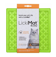 LickiMat Buddy Каучуковый коврик для лакомства для кошек зеленый