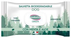 Inodorina Green Addolcente - Біорозкладні серветки для собак з м'ятою та алоє, 30 шт