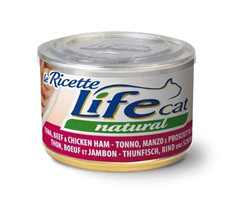 LifeCat консерва для котів (тунець/яловичина/шинка) - 150 г