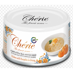 Влажный корм Cherie Urinary Care Chiken & Pumpkin для кошек с кусочками курицы и тыквы в соусе для поддержки мочевыводящих путей у кошек, 80 г