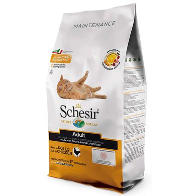 Schesir Cat Adult Chicken - Сухой монопротеиновый корм для котов, курица, 10 кг