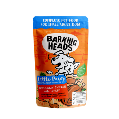 Barking Heads Little Paws mini - Bowl lickin' Chicken & Turkey Wet - Вологий корм з куркою, індичкою для собак дрібних порід, 150 г
