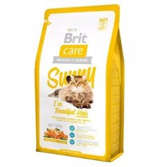 Brit Care Cat Sunny I have Beautiful Hair - Сухий гіпоалергенний корм з лососем та рисом для дорослих котів з довгою шерстю