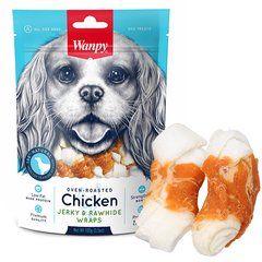 Wanpy Chicken Jerky & Rawhide Wraps - Ванпі ласощі-кісточки з куркою для собак 100 г