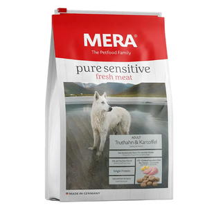 Mera Pure Sensitive Dog Adult Fresh Meat Truthahn & Kartoffel - Сухий корм для дорослих собак з індичкою та картоплею, 1 кг, термін придатності до 21.06.27