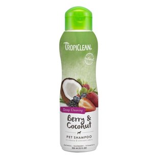 Шампунь для собак та котів TropiClean Berry & Coconut для глибокого очищення, 355 мл