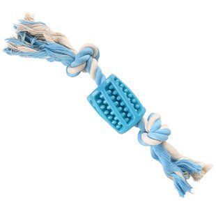 Flamingo Lindo Tube With Rope ФЛАМІНГО ЛІНДО ТРУБКА З КАНАТОМ іграшка для собак (Блакитний ( 4,5х4,5х30 см))