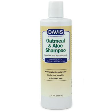 Davis Oatmeal & Aloe Shampoo - Дэвис Гипоаллергенный шампунь для собак и котов, концентрат, овсяная мука с алоэ, 355 мл