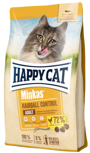 Happy Cat Minkas Hairball Control - Сухий корм для виведення шерсті котів з птицею, 500 г, термін придатності до 31.07.2027