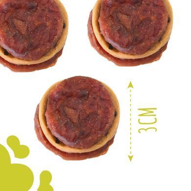 Лакомство для собак от 3-х месяцев Mavsy Refined jerky TURKEY AND DUCK STEAK WITH KIWI SAUCE бифштекс из индейки и утки под киви соусом, 100 г