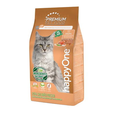 happyOne Premium Adult Cat Fresh Salmon - Сухой корм для взрослых кошек с лососем, 1,5 кг