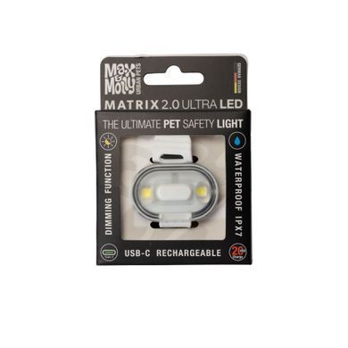 Світлодіодний ліхтарик для собак на нашийник Max & Molly Matrix Ultra LED Safety, білий