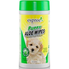 Espree Puppy Aloe Wipes - Вологі серветки для цуценят, 50 шт